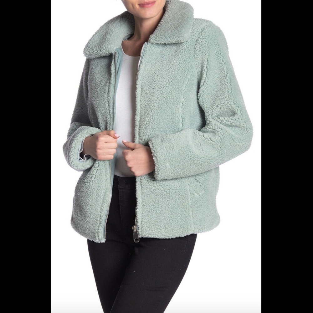 NEW Sebby Fuzzy Faux Shearling Zip Teddy Jacket SZ Small